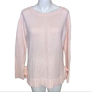 AnnTaylor Pink Knotted Sweater with Side Bow Knots XS fits like a M